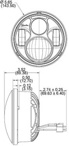 Speaker 8630 LED Headlight line drawing