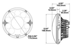 LED Headlight Model 8770 Locomotive line drawing