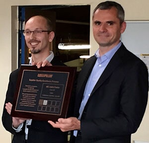 Left to right: Frederic Scoubeau (Caterpillar Global Supply Process Control Engineer) and Yves-Henry Brepson (ABL Lights President)