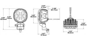 JW Speaker 4415 Round 3.5 LED Work Light line drawing