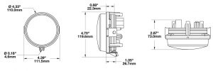 Speaker 8415 Evolution 4.5 Round LED Headlights line drawing