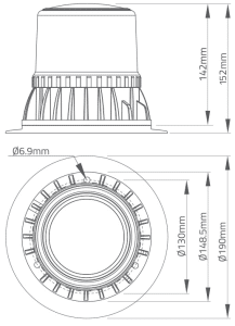 BFR1000 25 Watt Rotating LED Beacon