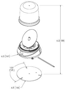 ECCO 7660 Series Gen II LED Rotating Beacon line drawing