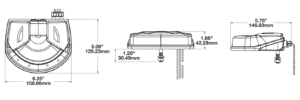 JWS Model 710 160° Forklift Work Light line drawing