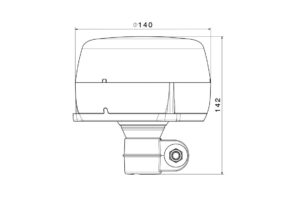 Vignal ATLAS LED Beacon with Pole Mount line drawing