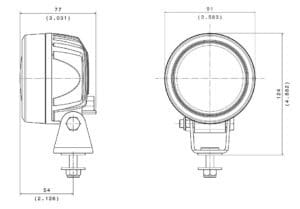 ABL No Glare RL Series LED Work Light line drawing