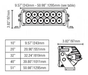 Vision X Shocker X2 Dual Row Light Bar Series line drawing